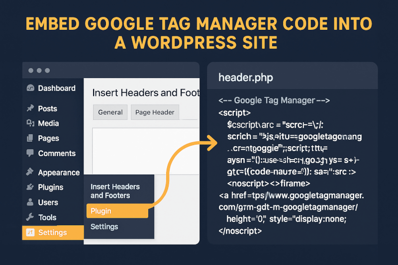הטמעת קוד Google Tag Manager