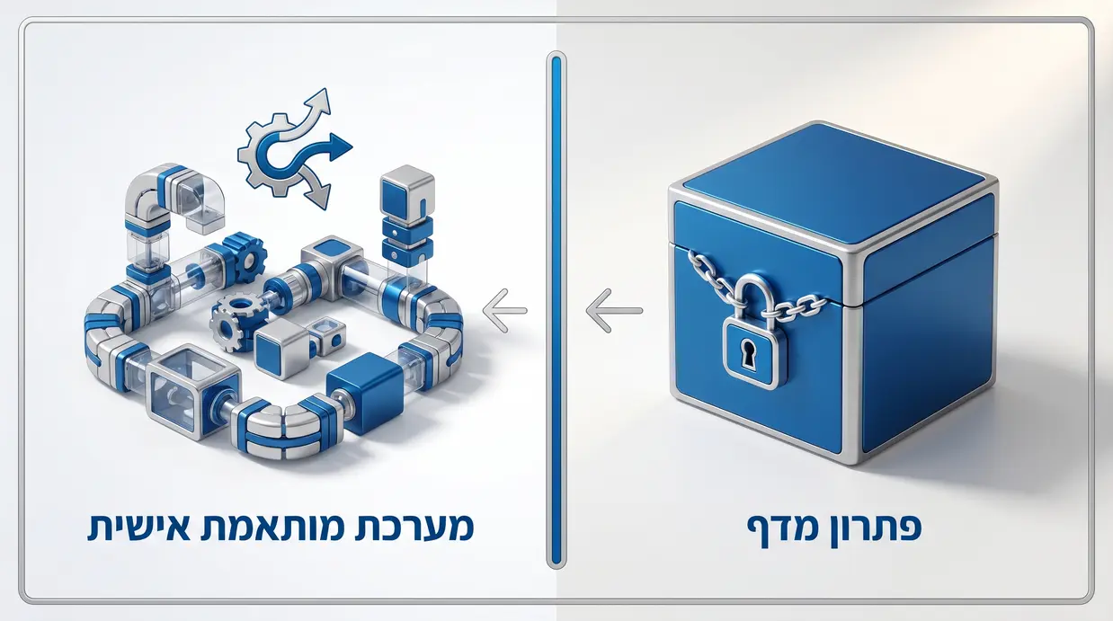 השוואה בין פתרון מדף למערכת מותאמת אישית באוטומציה עסקית