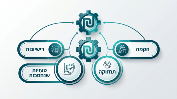 מפת מושגים בעברית המציגה את רכיבי העלות של אוטומציה לעסק הישראלי